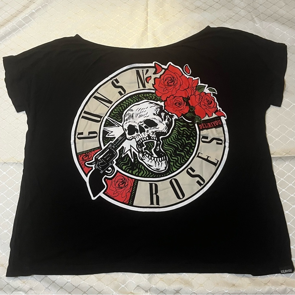 Guns N' Roses Black Multicoloured Graphic Band Tee Rock Shirt Y2K - Picture 3 of 5